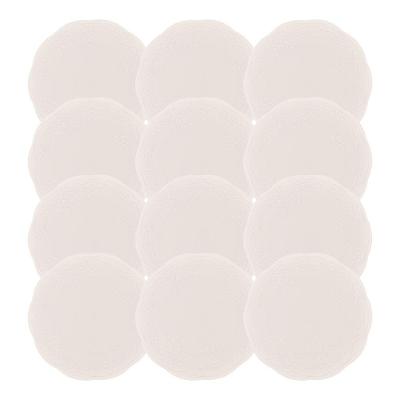 Jogo 12 Prato De Sobremesa Porcelana New Bone Butterfly Branco Off White Lyor 19cm