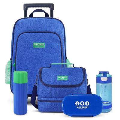 Kit Versátil Com Mochila De Rodinha, Bolsa E Acessórios Jacki Design Azul