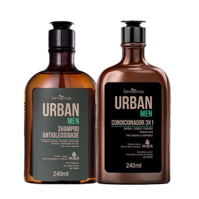 Kit Shampoo Antioleosidade E Condicionador 3×1 Masculino Ipa Beer Urban Men Farmaervas