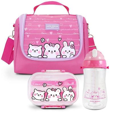 Kit Infantil 3pçs - Bolsa Térmica, Pote P/ Lanche 400ml E Garrafa 460ml