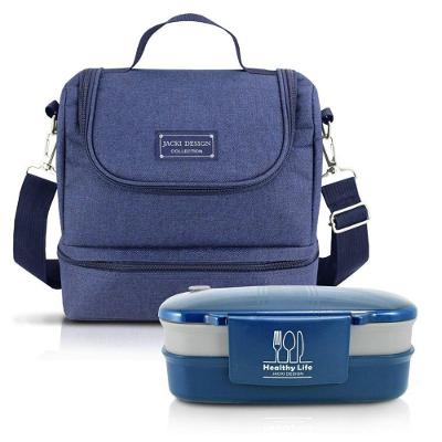 Kit De Bolsa Térmica E Pote De Marmita 2 Andares 1200 Ml Concept Mais Azul