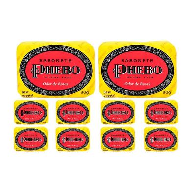Kit 10 Sabonete Phebo Granado Odor De Rosas Glicerina Base Vegetal Em Barra 90g