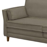 Sofá Living 3 Lugares 220Cm Pés Madeira Efraim F05 Veludo Castor - Mpozenato - 3