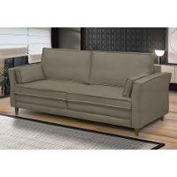 Sofá Living 3 Lugares 220Cm Pés Madeira Efraim F05 Veludo Castor - Mpozenato - 4