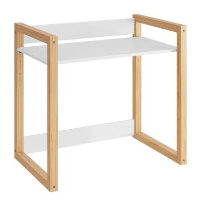 Mesa Escrivaninha Infantil Zoe Madeira Fosco Branco com Estrutura em Pinus e Tampo em MDF