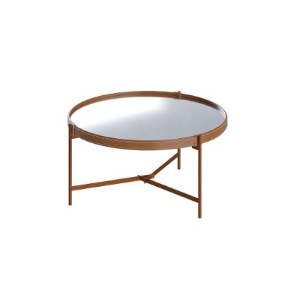 Mesa De Centro Aqua 57 Cobre Com Espelho - Imcal Moveis