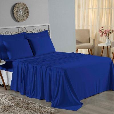 Jogo De Cama King Nobre 4 Peças Lençol Com Elástico De 30cm De Altura Malha 100% Algodão - Royal