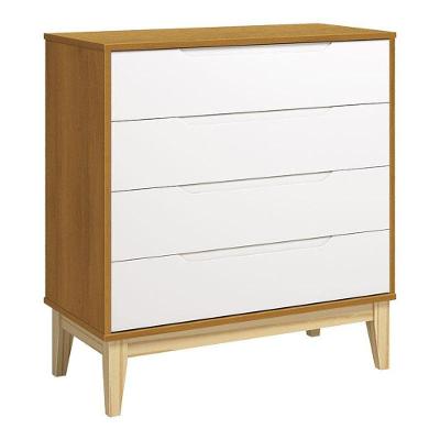 Cômoda Gaveteiro Classic Elfe Branco Acetinado Savana Natural - Reller