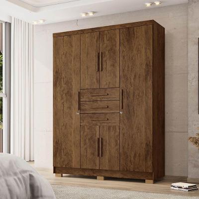 Guarda-roupa Taurus 6 Portas 3 Gavetas Imbuia Rústico - Vila Rica