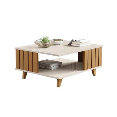 Mesa Centro Acai Off White Com Nature - Moveis Jb