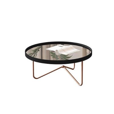 Mesa Centro Alamanda Preto Pe Bronze - Moveis Jb