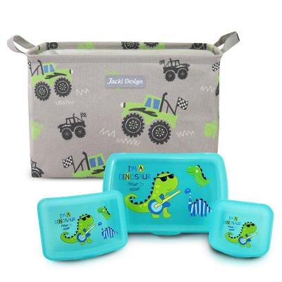 Kit Cesto Organizador Infantil 25l + Conjunto De Potes Organizadores Jacki Design Verde