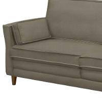 Sofá Living 3 Lugares 180Cm Pés Madeira Efraim F05 Veludo Castor - Mpozenato