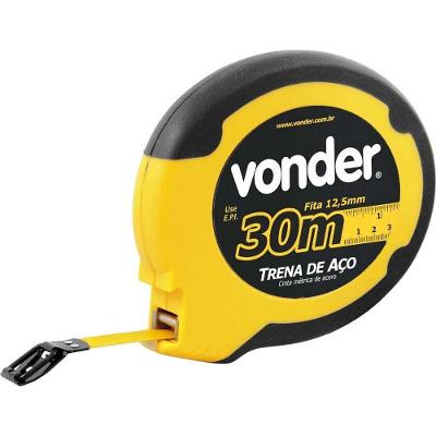 Trena Longa Com Fita De Aço, Caixa Fechada Em Abs, Com 30 M X 12,5 Mm, Vonder Ostenvonder