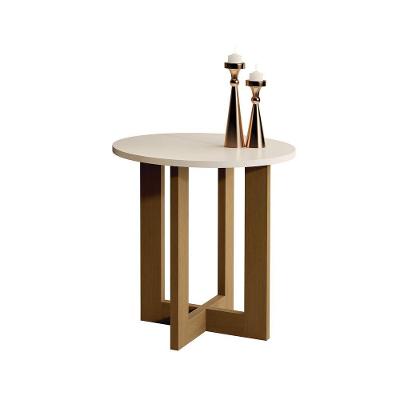 Mesa Lateral Jb 8002 Luxo Off White Com Nature - Moveis Jb
