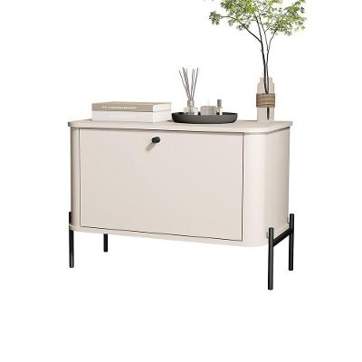 Mesa De Cabeceira Tucupi Off White Pe Preto - Moveis Jb