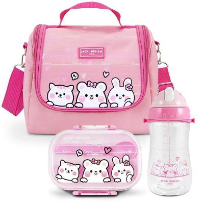 Kit Infantil 3pçs - Bolsa Térmica, Pote P/ Lanche 400ml E Garrafa 460ml
