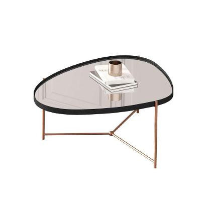 Mesa De Centro Organica Alamanda Preto Pe Bronze - Moveis Jb