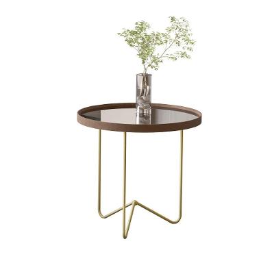 Mesa Lateral Alamanda Castanho Pe Dourado - Moveis Jb