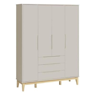 Guarda Roupa Infantil Classic Elfe Areia Acetinado Natural - Reller