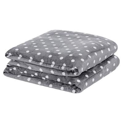 Manta Flannel Microfibra Mimosa Queen - Cinza - 100% Poliéster