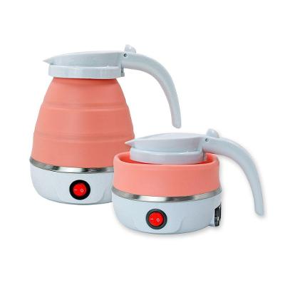 Chaleira Eletrica Dobravel Jarra Bule Silicone 600W 110V 600ml Portatil Rosa