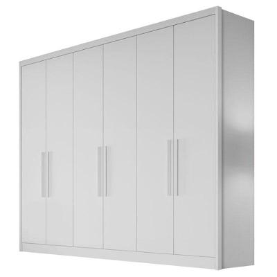 Guarda Roupa Casal New Messina 6 Portas 8 Gavetas Neve - Novo Horizonte