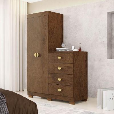 Cômoda Guarda Roupa Cristal 20034 080 4 Gavetas MDF Puxador Metal Imbuia