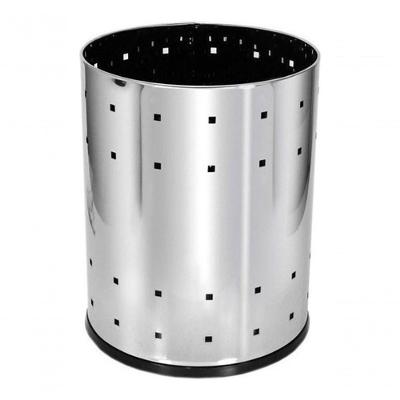 Lixeira Casa Ou Escritório 22,5L em Aço Inox Telada para Lixo Seco Inox