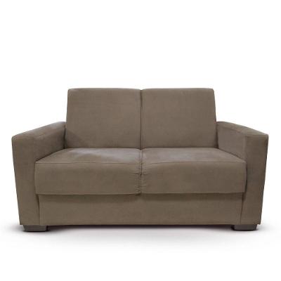 Sofá Estofado 2 Lugares Sala Estar Recepção Giovana Suede capuccino