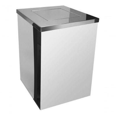 Lixeira Jsn Qi1 100L em Aço Inox com Tampa Basculante para Uso Profissional Inox