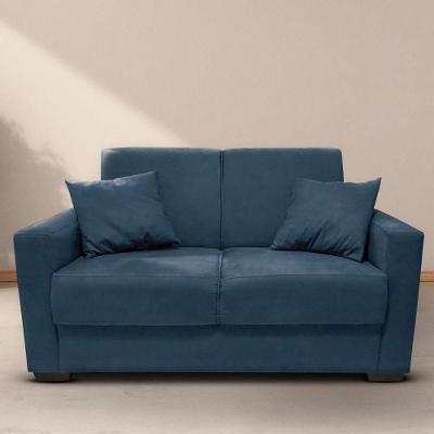 Sofá Estofado 2 Lugares Sala Estar Recepção Melissa Suede Azul Marinho