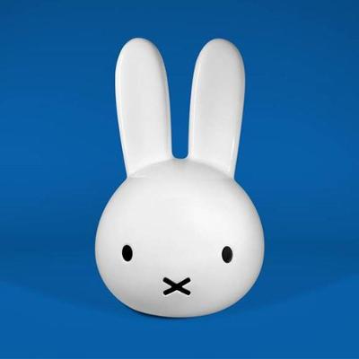 Cabeça Decorativa de Coelho Big Miffy Tpc para Ambiente Lúdico com Acabamento Laqueado Branco