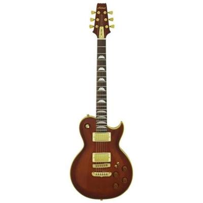 Guitarra Elétrica Aria Pro II PE-F80 com Ponte SPT Original Aria, Corpo Okoume, Stained Brown Aria