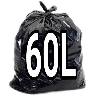 Saco de Lixo Kit 6 Pacotes 60L 60x70CM Preto para Lixo Normal Médio Higipack