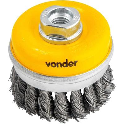 Escova Tipo Copo 3 Torcida, Em Aço Carbono, Industrial, Vonder