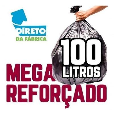 Saco de Lixo Mega Reforçado 100 Litros para Resíduos com Alta Resistência Preto Higipack