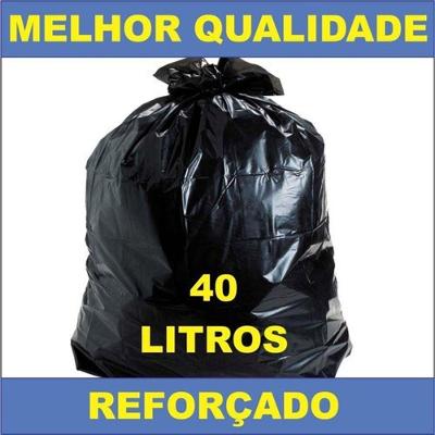 Saco de Lixo Kit 2 Fardos 40L Espessura Média Resistente para Uso Comercial Preto Higipack