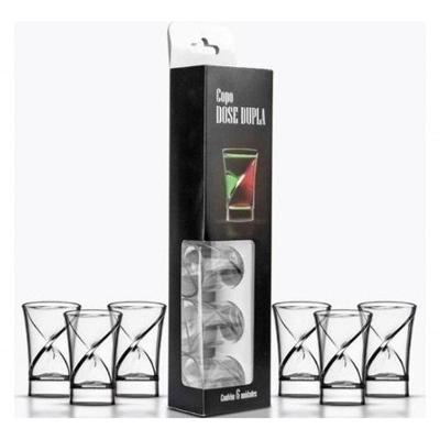 Copo para Dose Dupla Transparente 34ML Kit com 12 Unidades Higipack