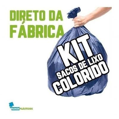 Saco para Lixo Kit Saco Lixo 60 Lts Reforçado 60L Preto e Azul Higipack