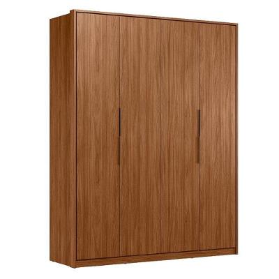 Guarda Roupa Casal Attore D43010k 4 Portas Nogueira Touch Demóbile - Demartêz
