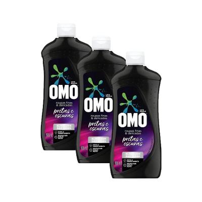 Sabão Líquido Kit 3 Roupas Finas & Delicadas Pretas e Escuras 3x900ML para Tecidos OMO