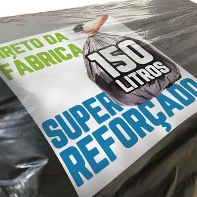 Saco para Lixo Kit 100L + 150L Super Reforçado para Descarte Doméstico e Comercial Preto Higipack