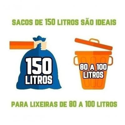 Saco de Lixo Kit 300UN 150L com Alta Resistência Azul Higipack para Descarte de Grande Volume