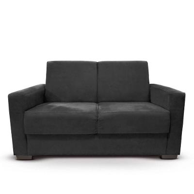 Sofá Estofado 2 Lugares Sala Estar Recepção Giovana Suede Preto