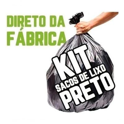 Saco de Lixo Kit 100 Lts Mega + 60 Lts Super Reforçado Uso Geral Preto Higipack