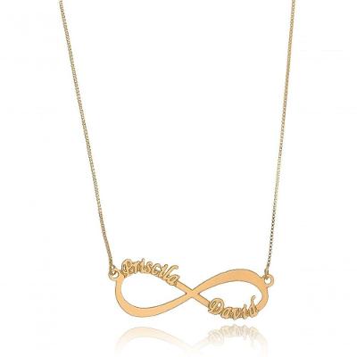 Colar Floratta Joias Amor Infinito [F027] Banhado em Ouro 18k Personalizável Casal