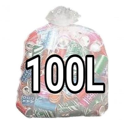 Saco para Lixo Kit 100un 100L Reforçado em Plástico Transparente Fosco Parede Dupla Micra 10
