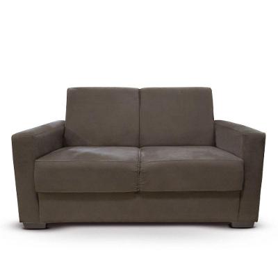Sofá Estofado 2 Lugares Sala Estar Recepção Giovana Suede Marrom