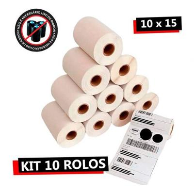 Rolo de Etiqueta Térmica Higipack Elgin L42 Pro 10x15 cm Kit 10 Rolos com Serrilha Colorida